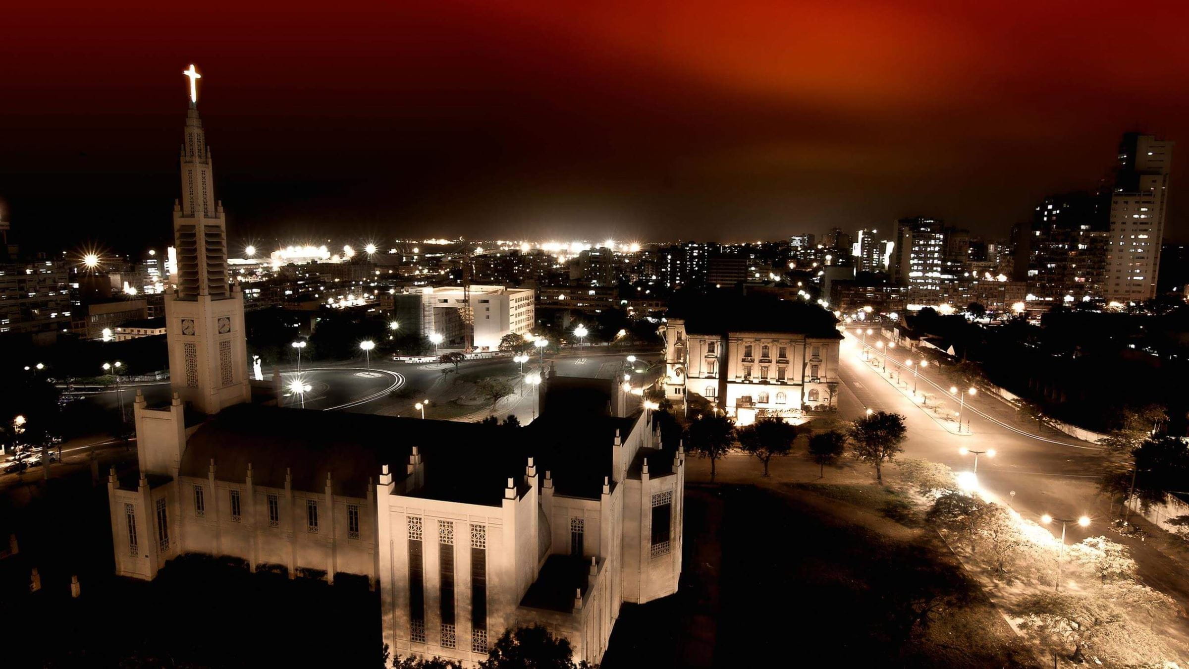 Hoofdstad van Mozambique bij nacht