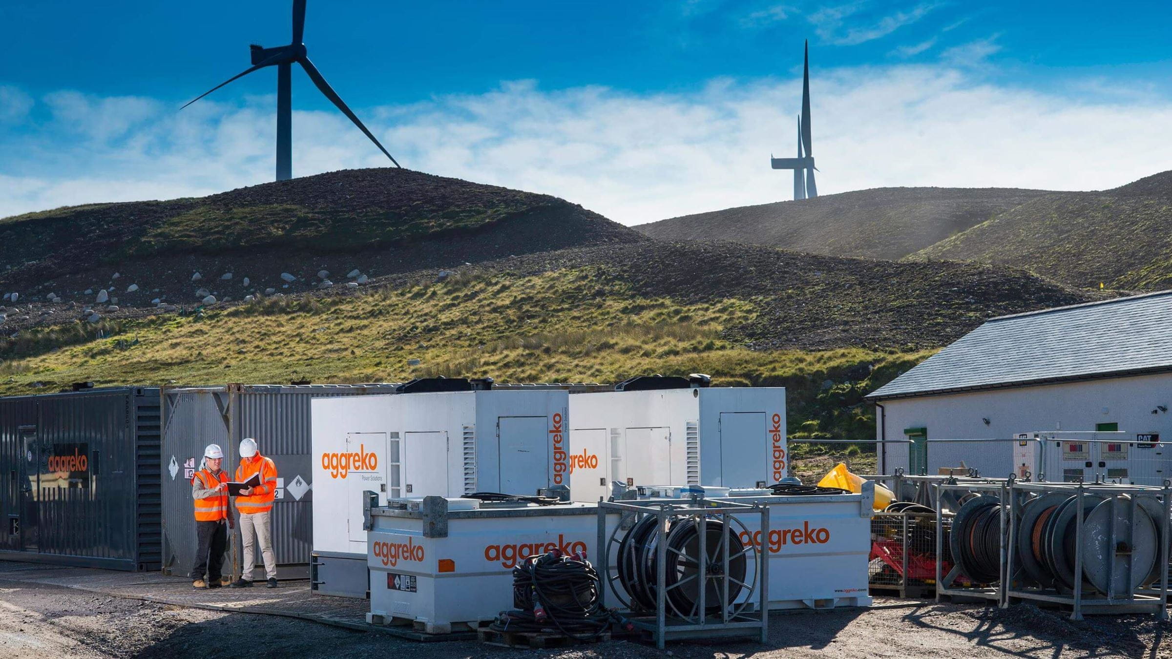 Aggreko equipment at a Scotland windfarm
