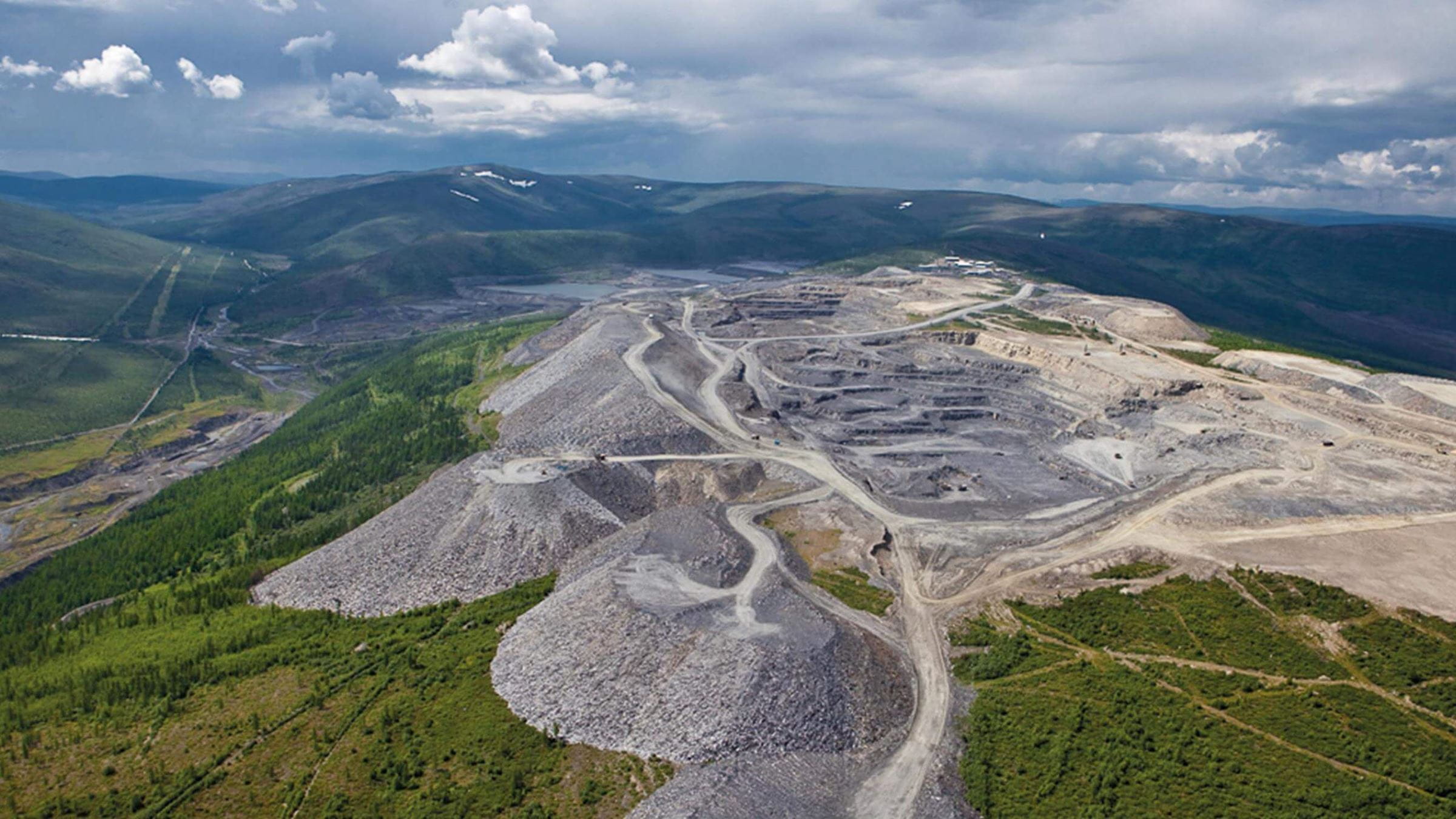 Aerial view of Russian gold mine