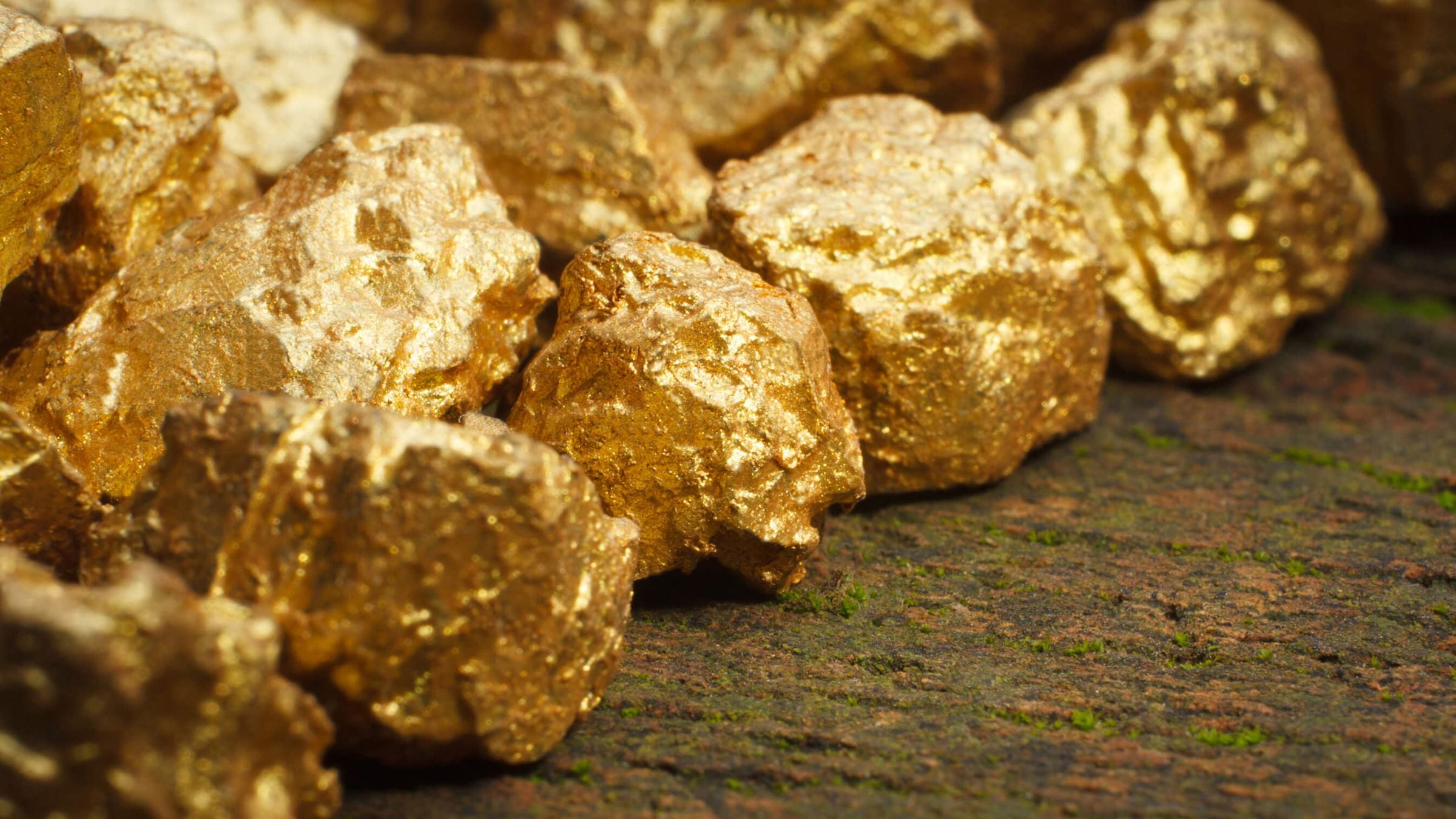 Pile of large gold nuggets