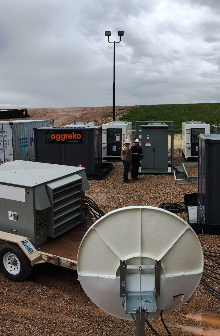 Aggreko generators in field