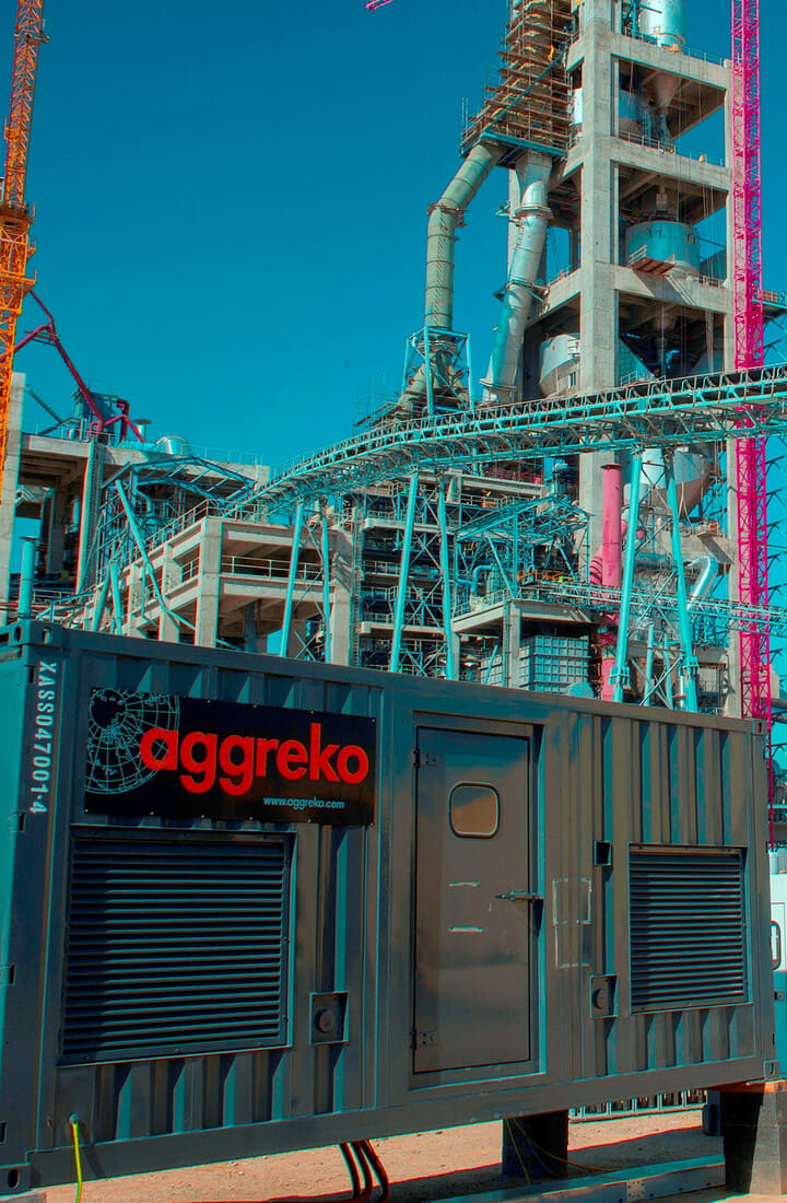 Aggreko generators at cement plant
