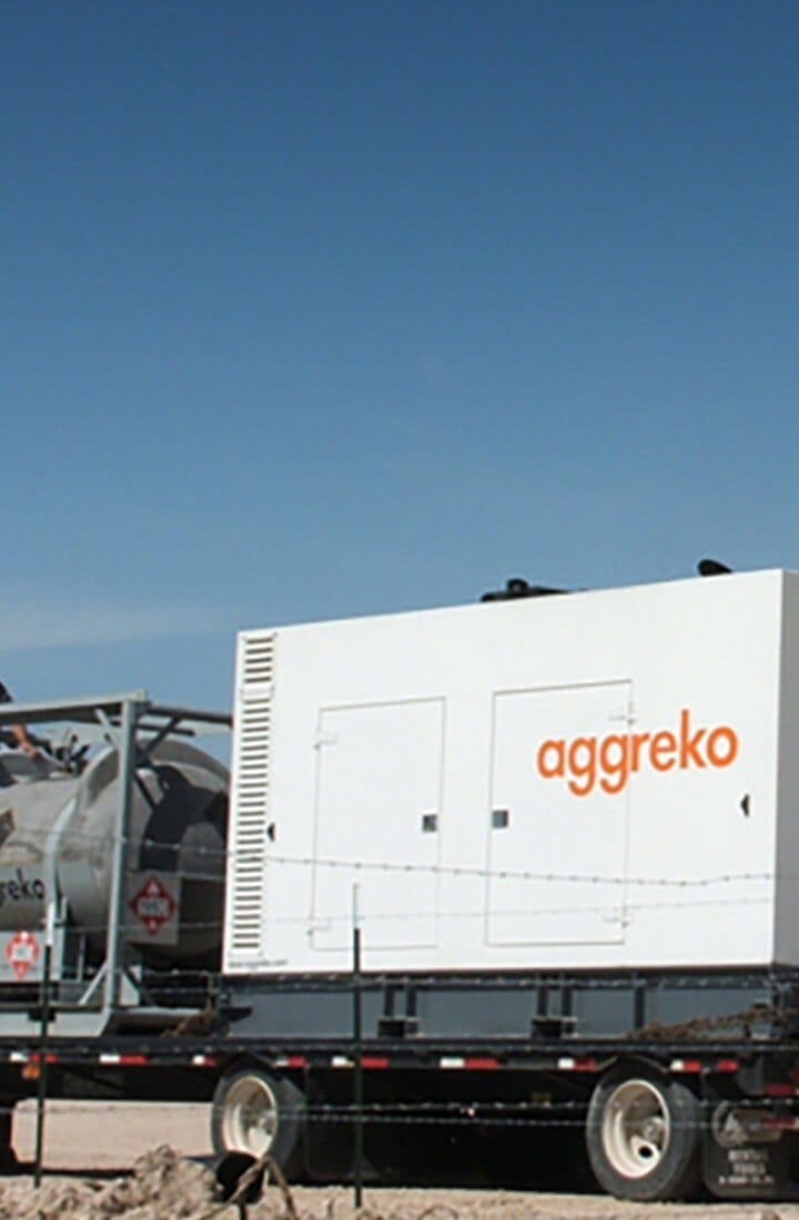 Generatore Aggreko presso un pozzo petrolifero