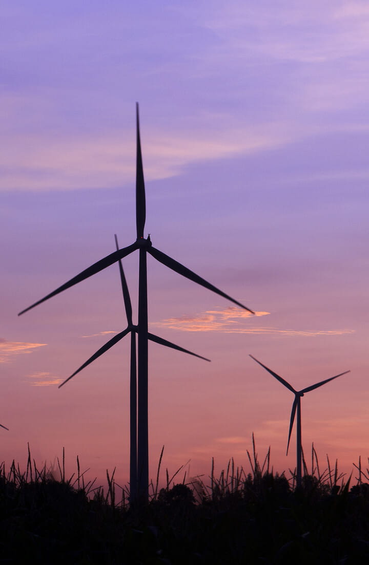 wind turbines thailand twilight