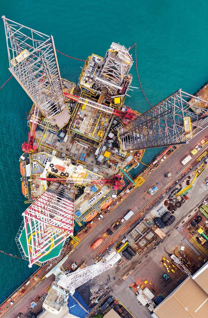 Offshore platform from above 