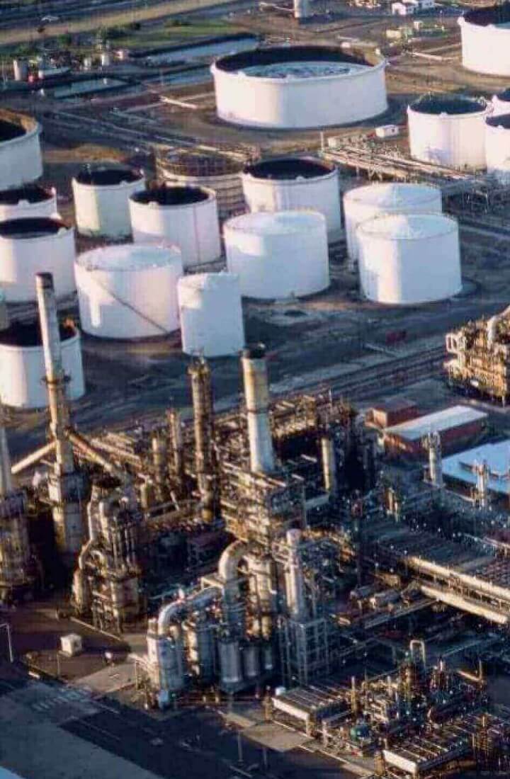 Aerial shot of refinery