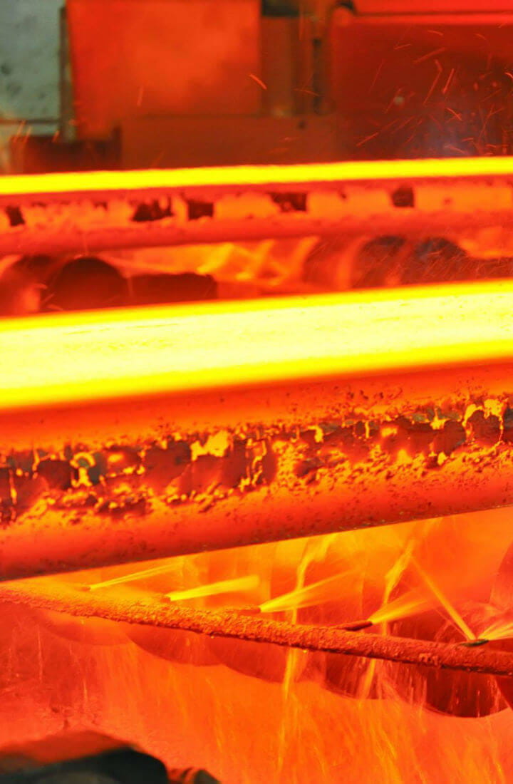 Red hot steel manufacturing process